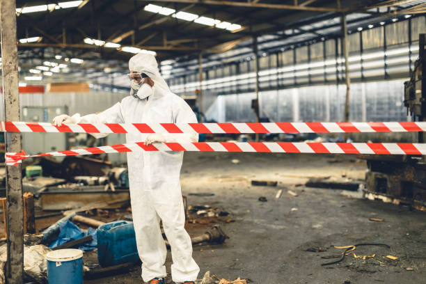 Professional Biohazard Cleanup technician working in Martinsville, VA